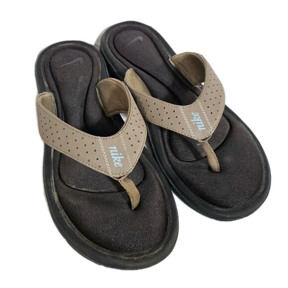 Nike Sandals Comfort Cushioned Footbed Women's Size 9 Flip Flop Thong Black - Picture 1 of 7